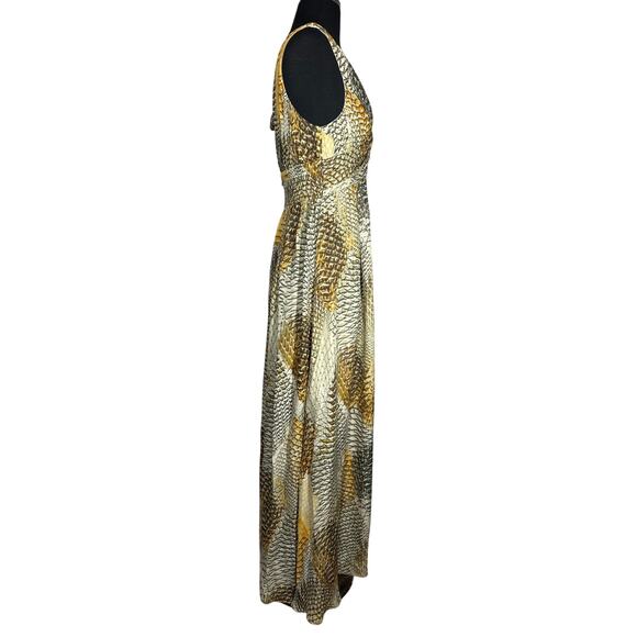 Anne Klein Collection Snake Print Sleeveless Silk Long Dress Sz 6 Formal Elegant - Picture 6 of 16